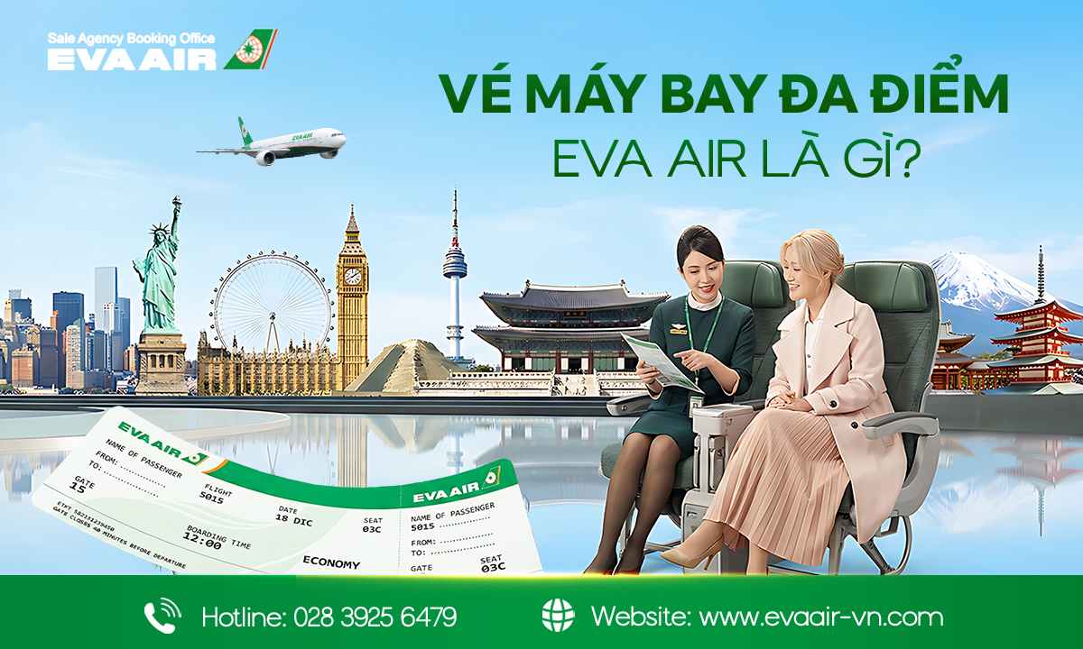 vé máy bay đa điểm EVA Air