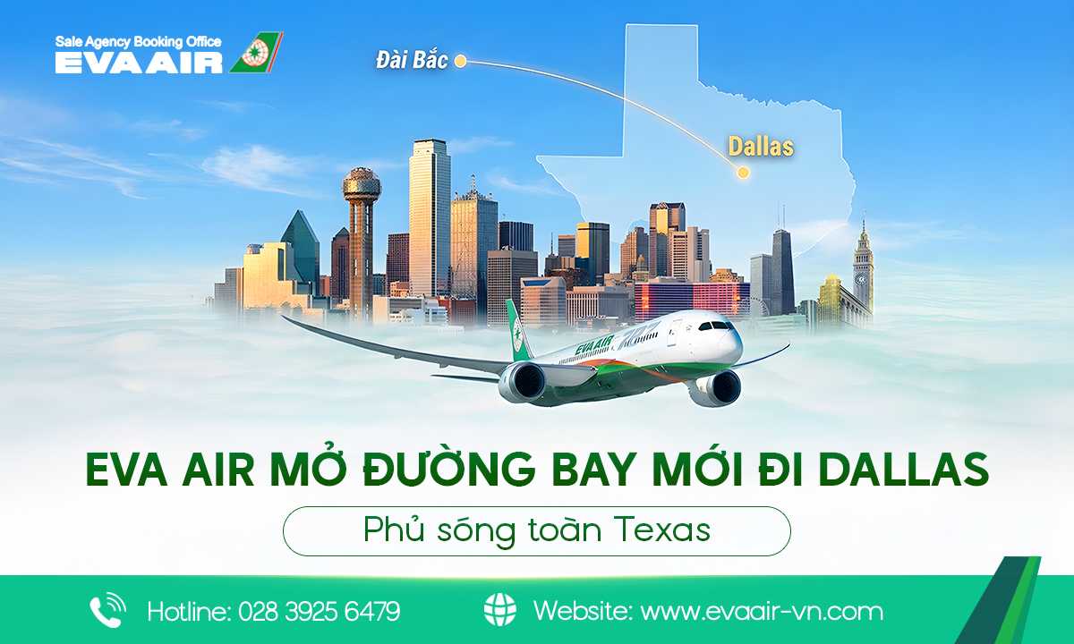 EVA Air mở đường bay mới đi Dallas
