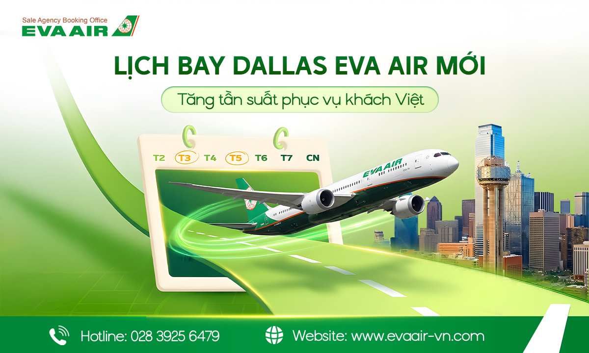 Lịch bay Dallas EVA Air