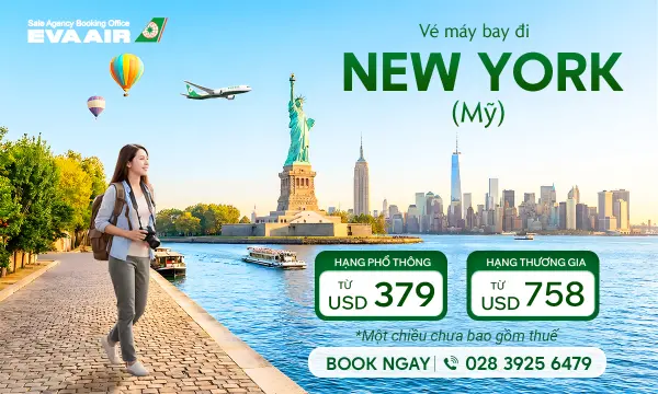 Cách đặt vé máy bay đi New York giá rẻ