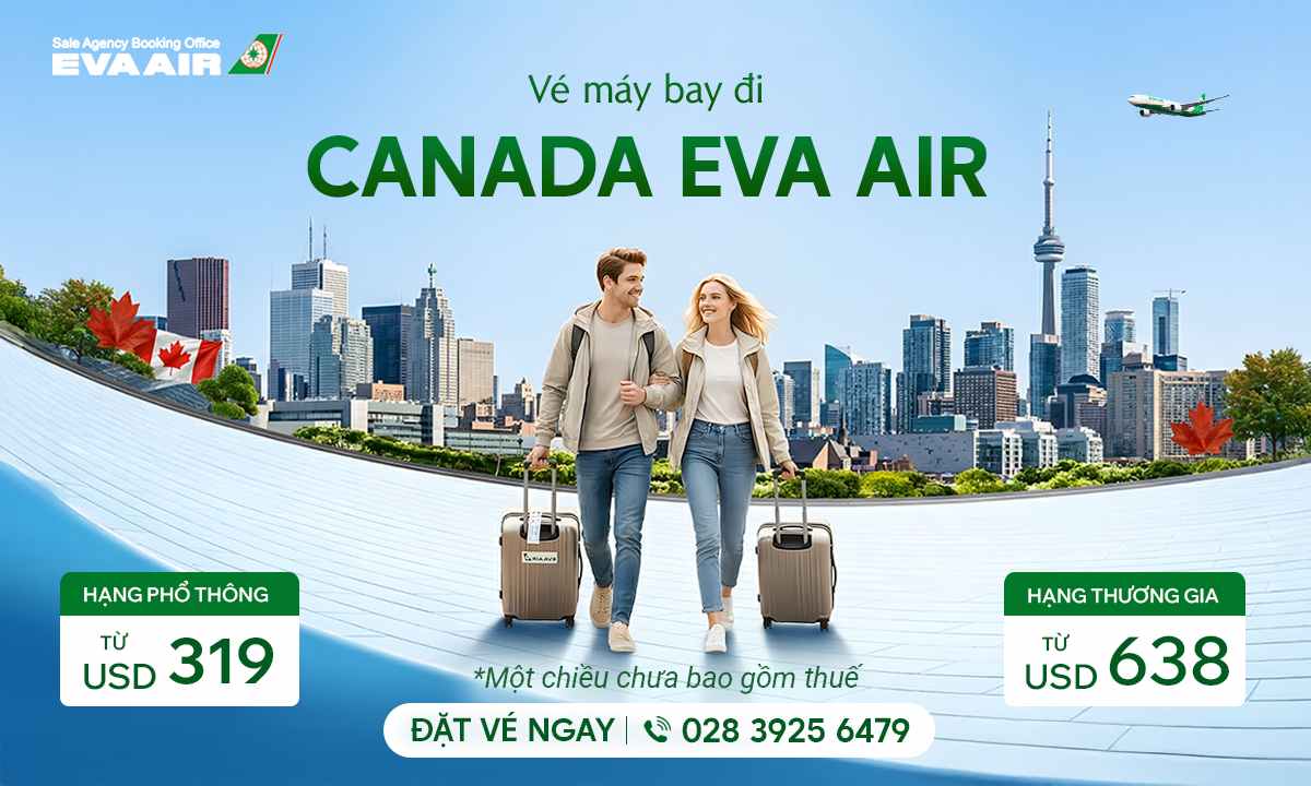 Vé máy bay đi Canada EVA Air
