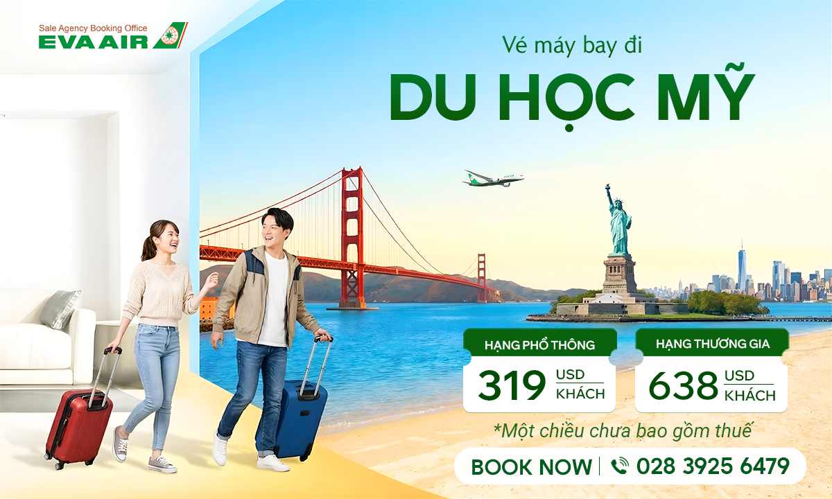 Vé máy bay đi du học Mỹ