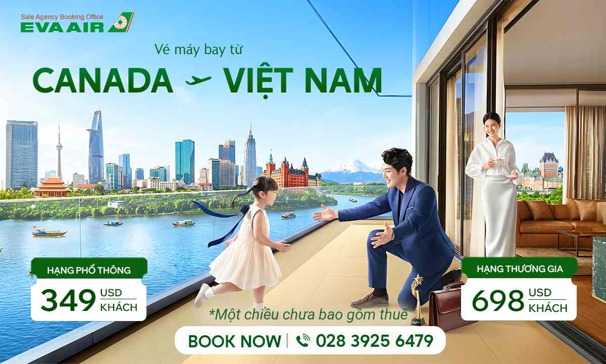 vé máy bay từ Canada đi Việt Nam