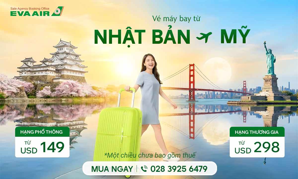 Vé máy bay từ Nhật sang Mỹ