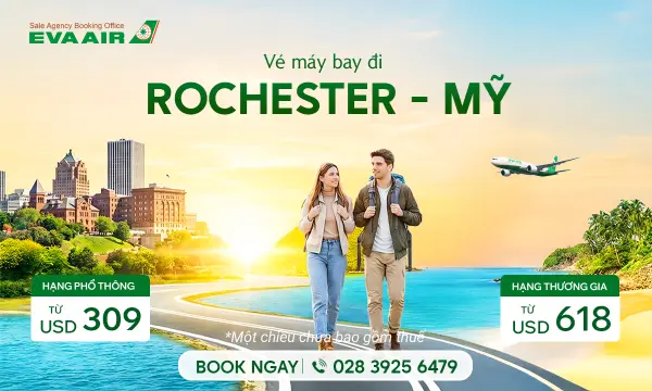 Vé máy bay đi Rochester EVA Air