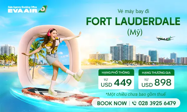 Vé máy bay EVA Air đi Fort Lauderdale giá rẻ