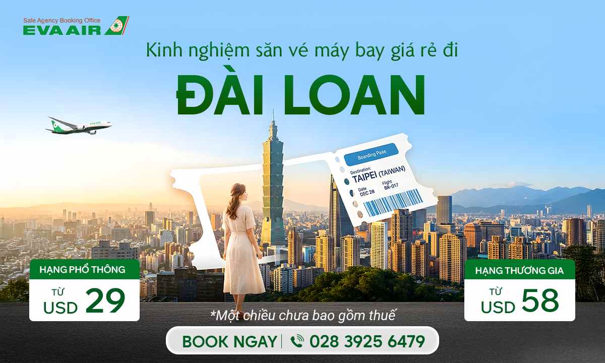 Kinh nghiệm săn vé máy bay giá rẻ đi Đài Loan