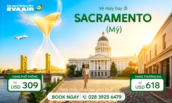 Vé máy bay EVA Air đi Sacramento