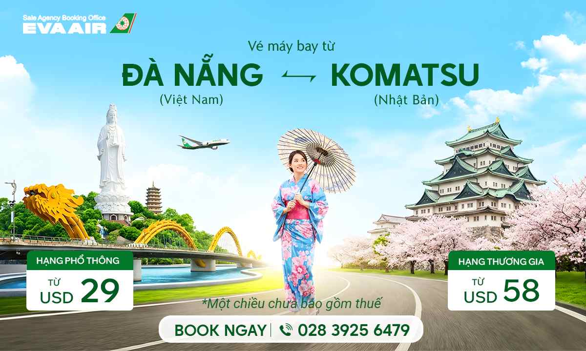 Khuyến mãi vé máy bay Đà Nẵng đi Komatsu