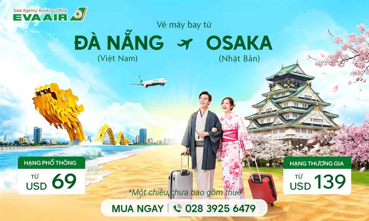 Vé máy bay Đà Nẵng đi Osaka