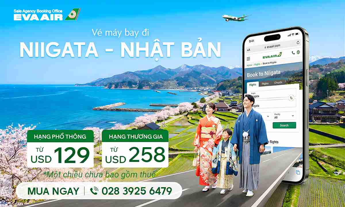 Vé máy bay đi Niigata EVA Air giá rẻ – Đại lý chính thức