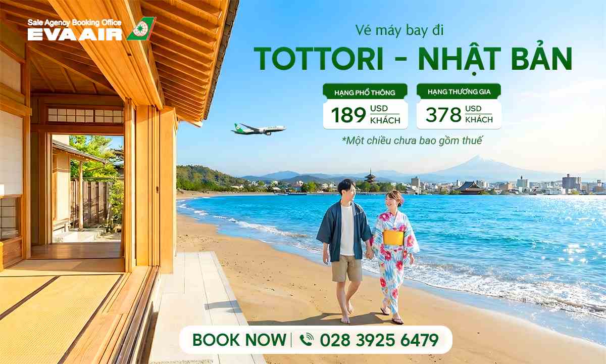 Vé máy bay đi Tottori chính hãng EVA Air – Lịch bay mới nhất