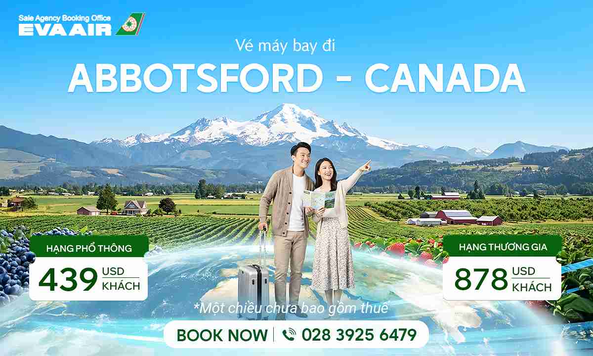 Vé máy bay EVA Air đi Abbotsford giá rẻ