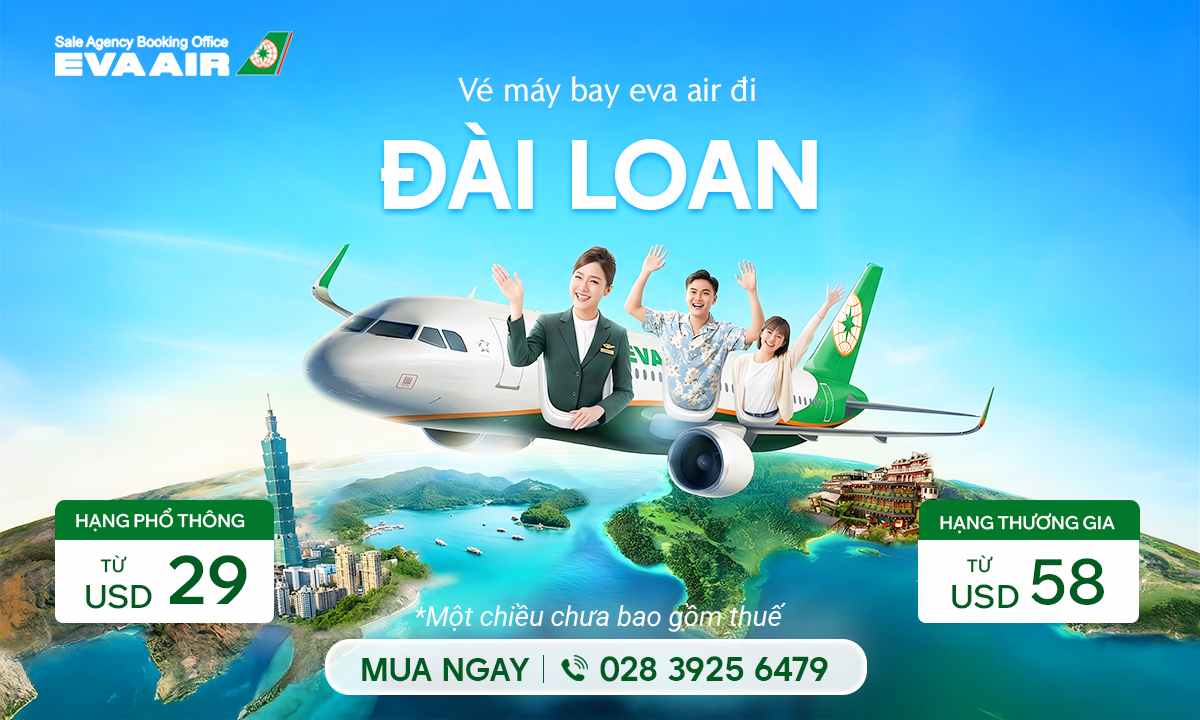 Vé máy bay EVA Air đi Đài Loan