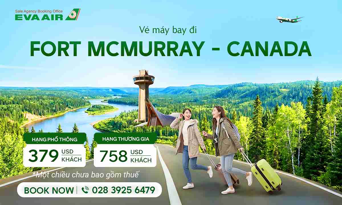 Vé máy bay EVA Air đi Fort McMurray giá rẻ