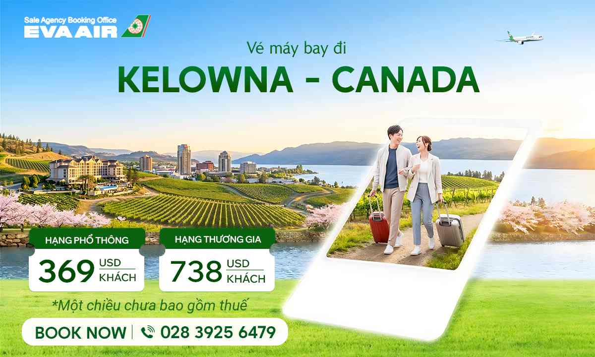 Vé máy bay EVA Air đi Kelowna giá rẻ