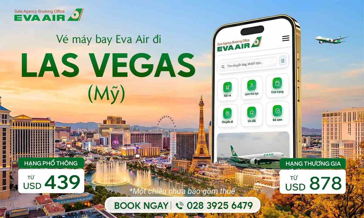 Vé máy bay EVA Air đi Las Vegas
