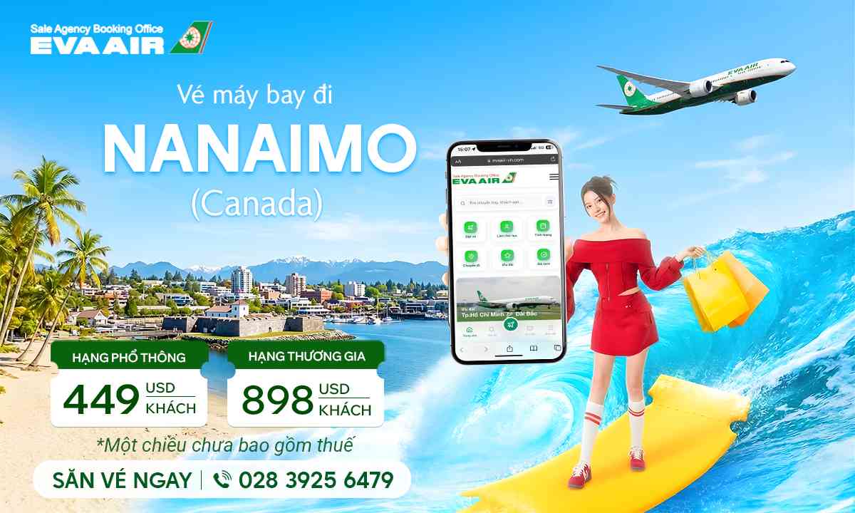 Vé máy bay EVA Air đi Nanaimo
