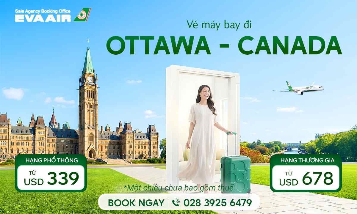 Vé máy bay EVA Air đi Ottawa