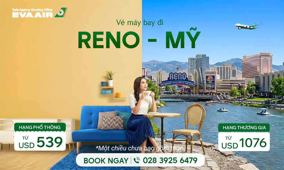 Vé máy bay EVA Air đi Reno