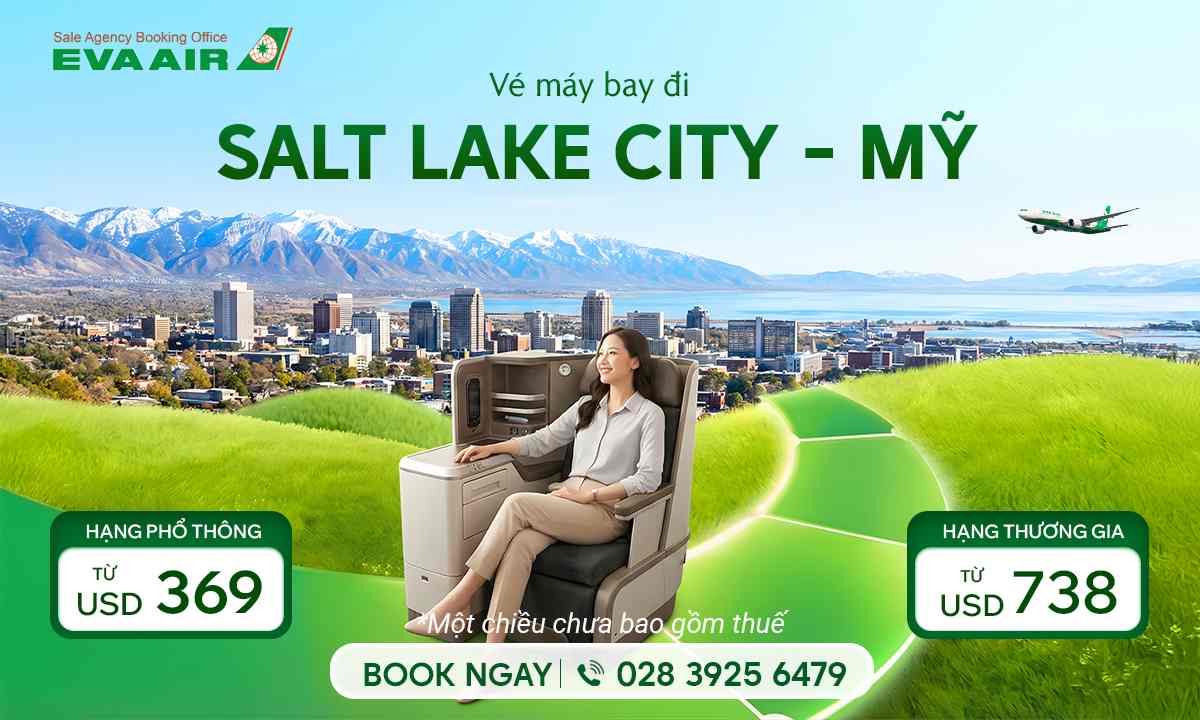 Vé máy bay EVA Air đi Salt Lake City