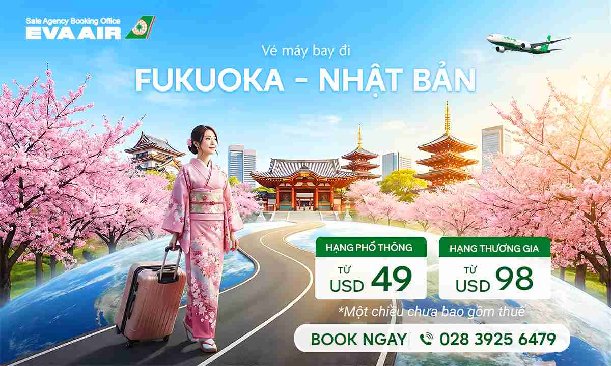 Vé máy bay giá rẻ đi Fukuoka chỉ từ 59 USD