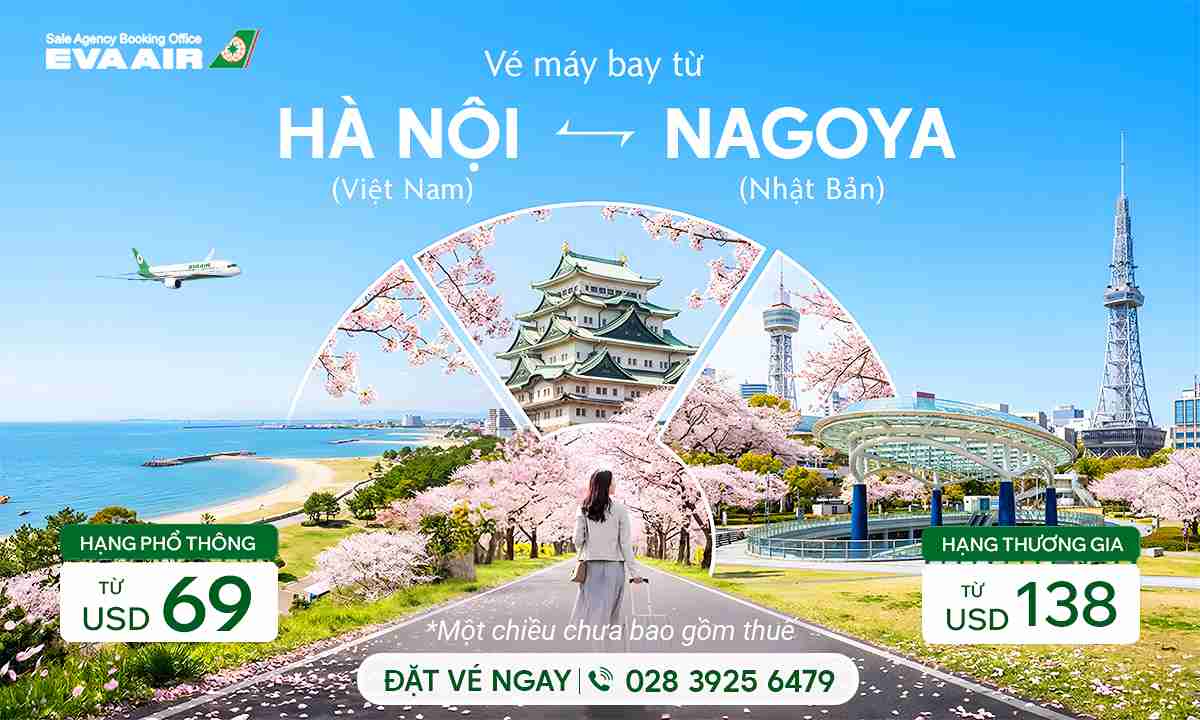 Đặt vé máy bay Hà Nội đi Nagoya (NGO) – Dịch vụ 5 Sao