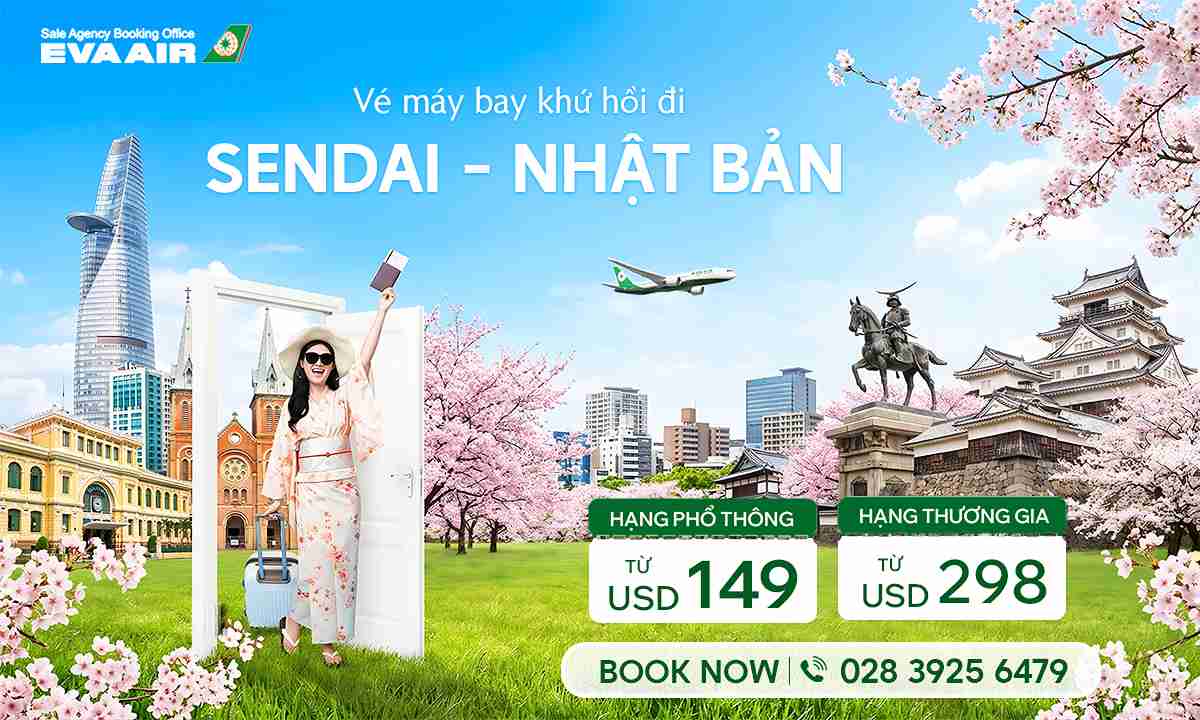 Vé máy bay khứ hồi đi Sendai giá cực rẻ