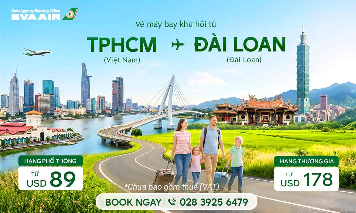 Vé máy bay khứ hồi từ TPHCM đi Đài Loan