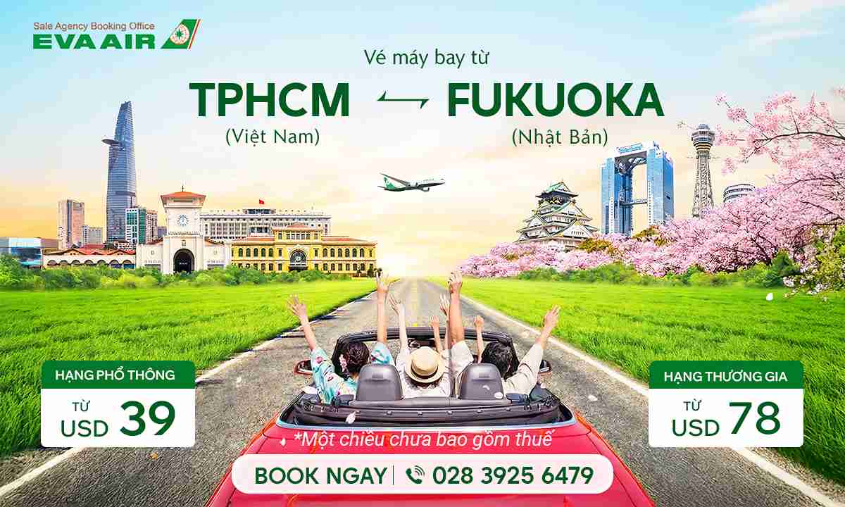 Săn vé máy bay TP.HCM đến Fukuoka giá khuyến mãi