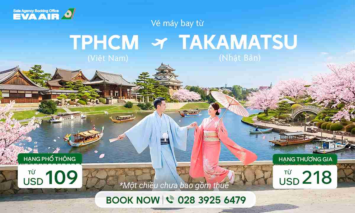Khuyến mãi Vé máy bay TP.HCM đi Takamatsu